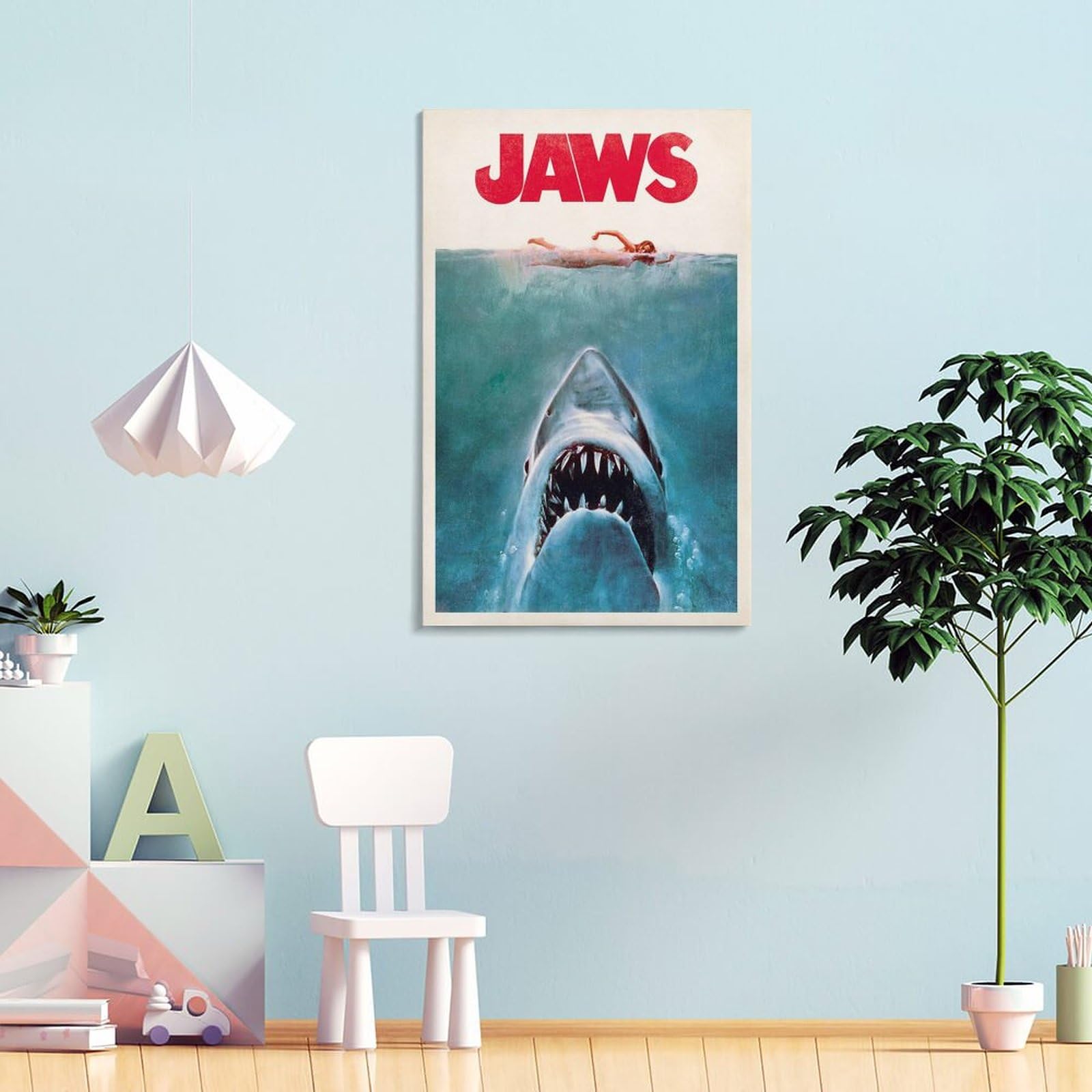 Amazon.co.jp: JAWS ジョーズ - SHARK ポスター プリント キャンバス