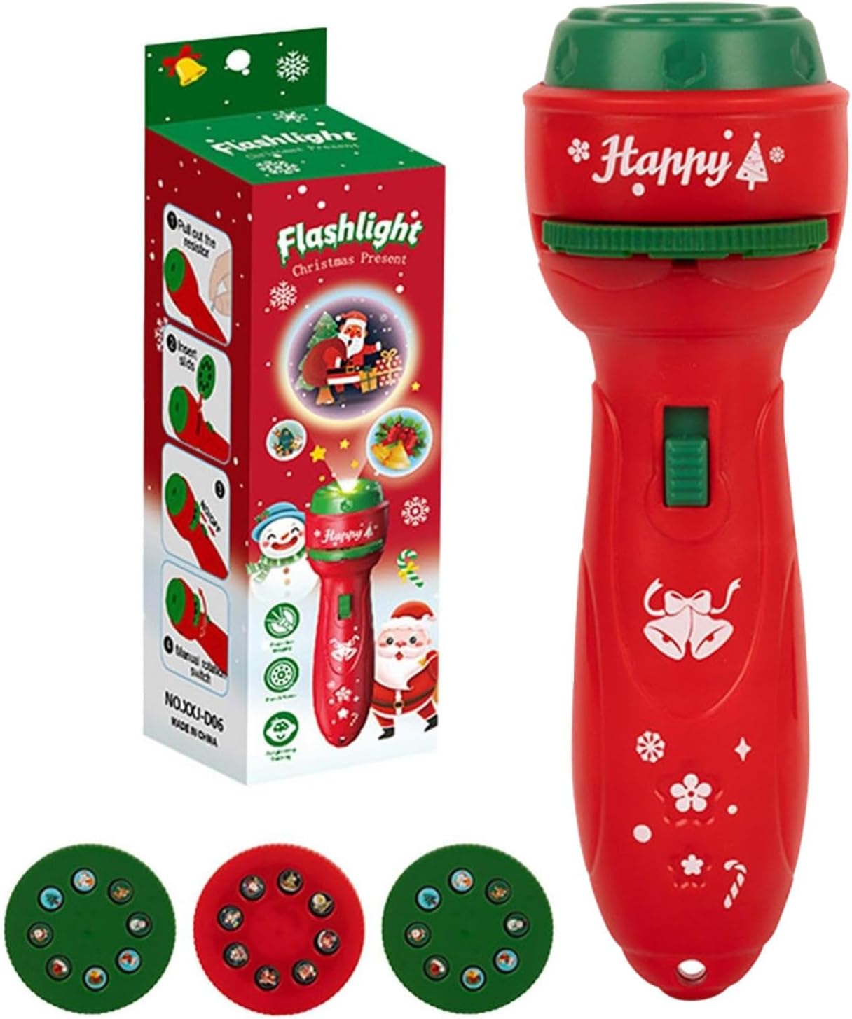 Christmas Flashlights, 24 Patterns Handheld Flashlight Projector, Christmas Image Projection Toys, Versatile Flashlight Christmas Projector, Christmas Torch Projector for Kids