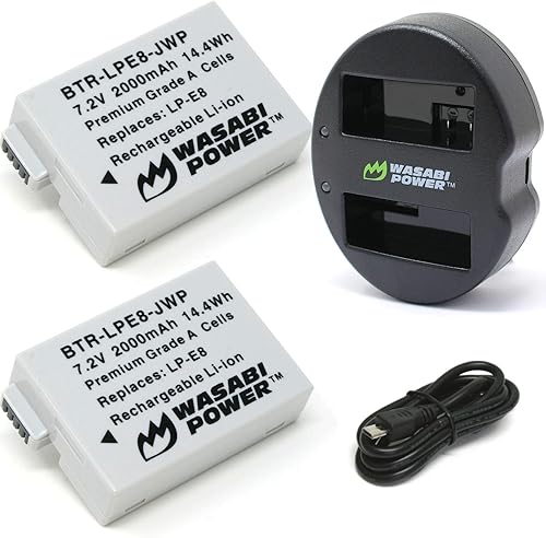 Wasabi, baterías y cargador para Canon LP-E8