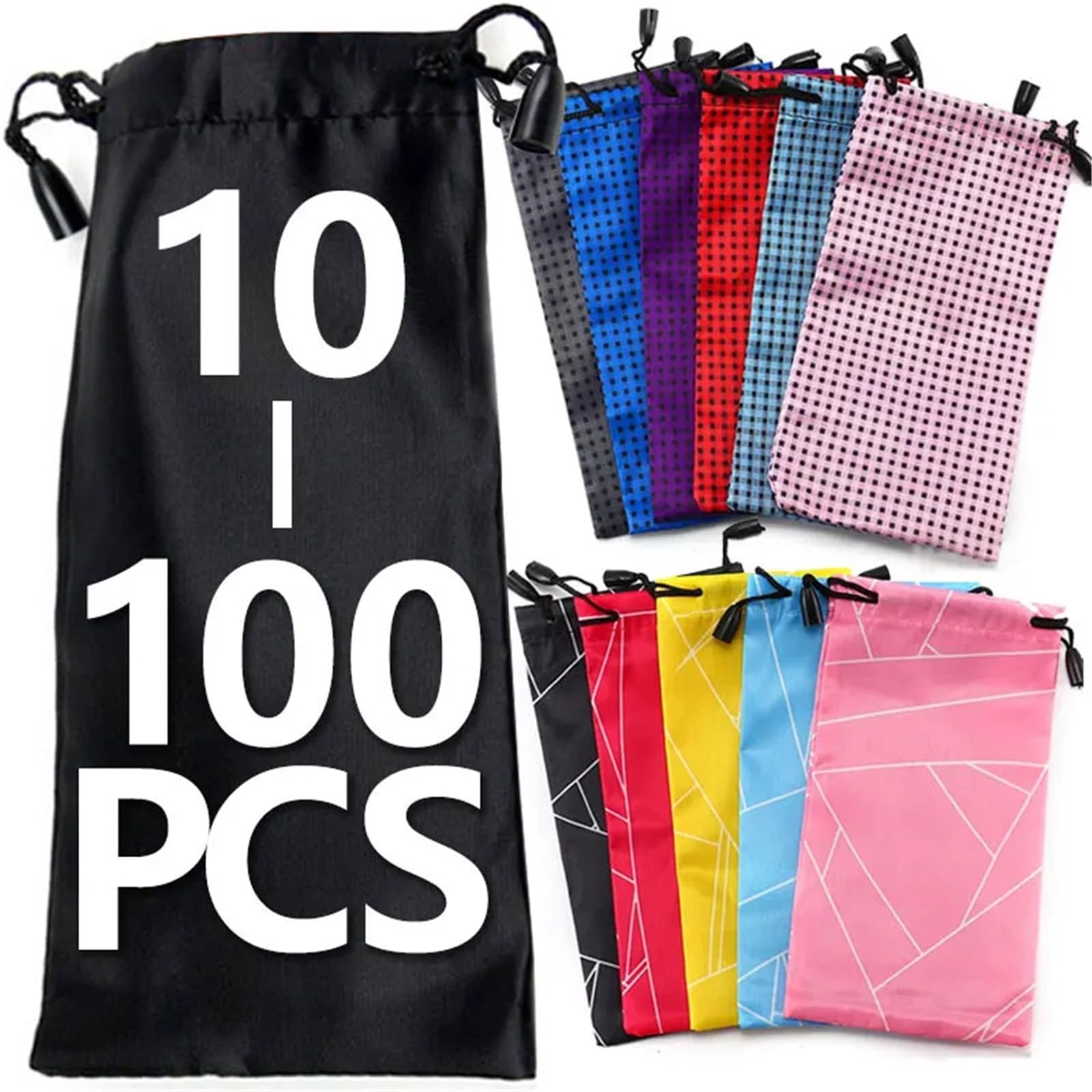Custodia Occhiali 10-100 pezzi Borsa for occhiali da sole in tessuto morbido e impermeabile, in microfibra, for riporre la polvere, custodia for