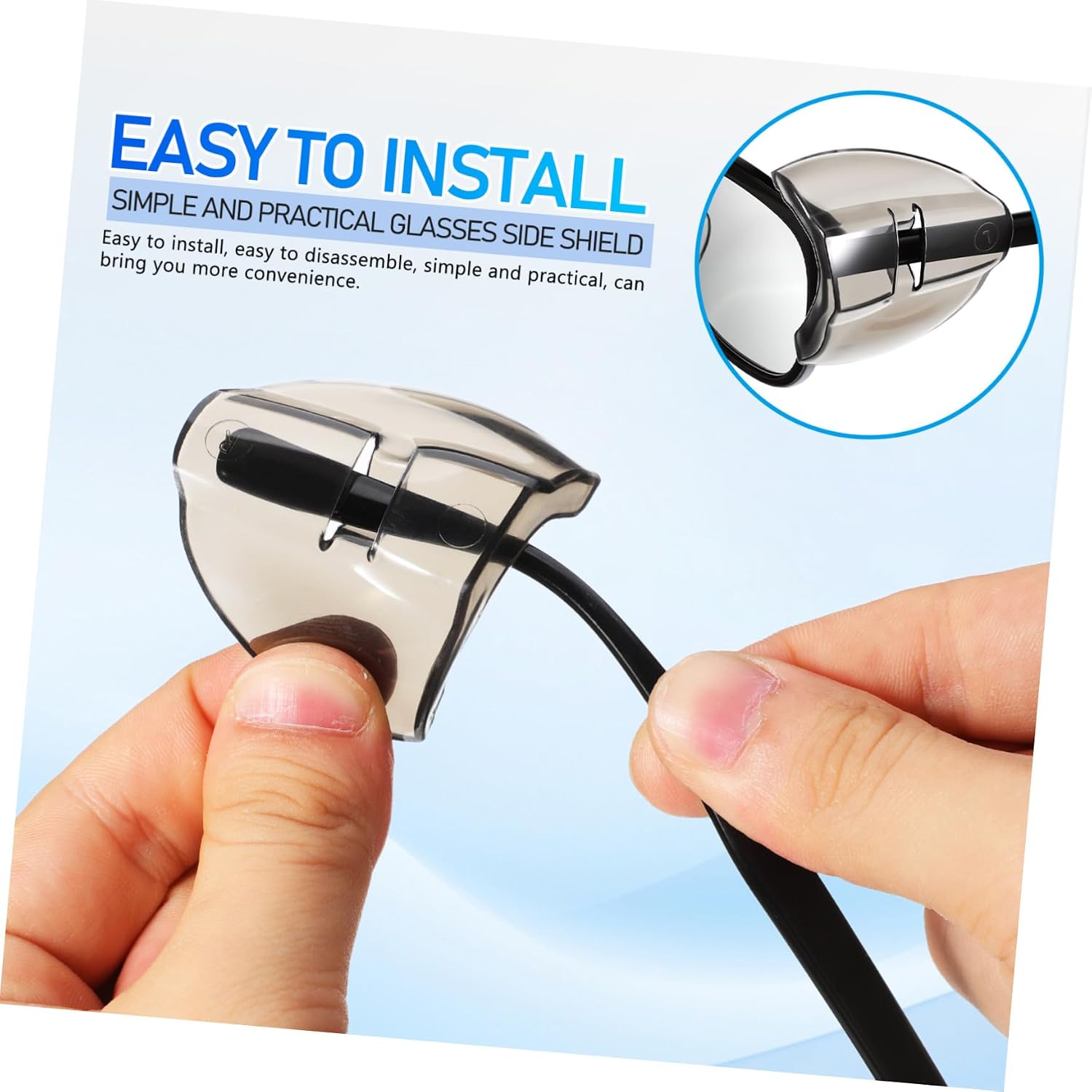 3pairs Flexible Clear Eyeglasses Side Shields Protective Heavy Duty Side Shields for Enhanced Eye Protection Fits Glasses with Temple