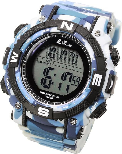 [Lad Weather] Watch with Powerful Solar Battery, up to 100 Meter Water