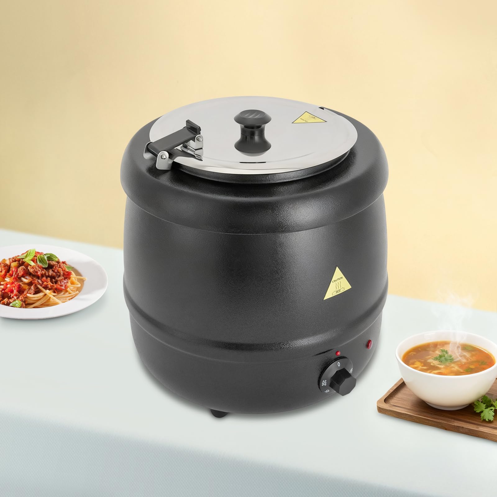 Suppenwärmer, 10L, 400W, Gusseisen, 35-80°C, Schwarz