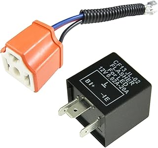Xotic Tech 3-Pin Car Flasher Relay Fix LED Light Turn Signal Hyper Blink Flash Fix with Conversion Wire CF13 CF14