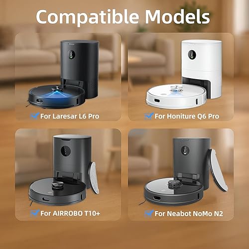 Miniatura 2 de Kit de piezas de repuesto para HONITURE Q6 Pro, para Laresar L6 Pro, para AIRROBO T10+, para accesorios de aspiradora robot Neabot N2, 2 cepillos