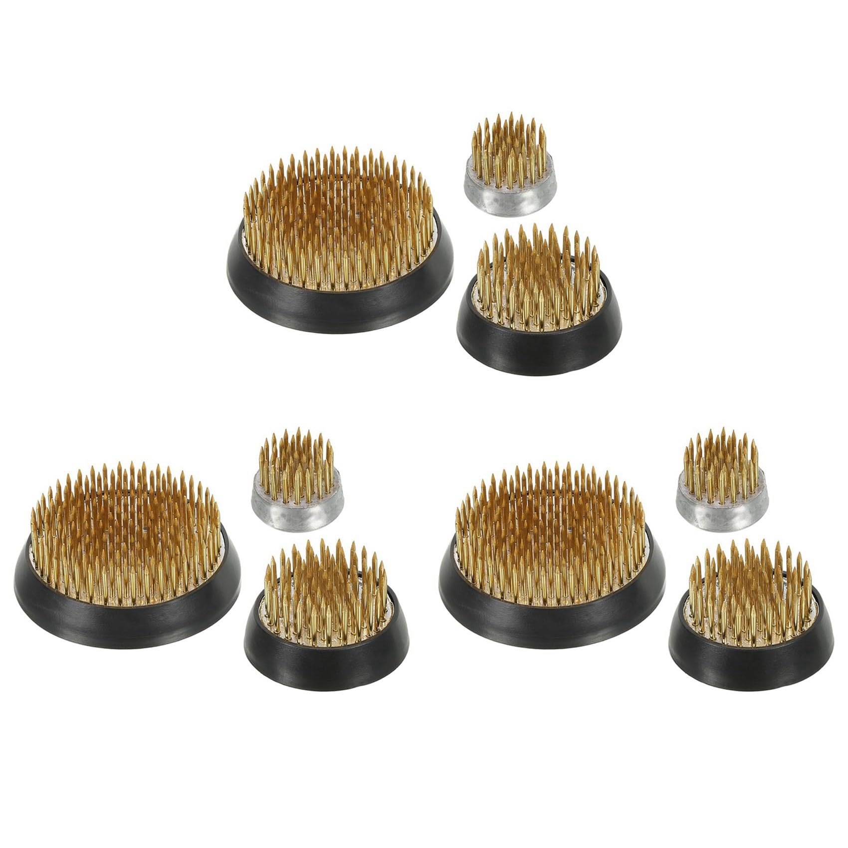 Hndhbfgrt 3 Set 0.9/1.4/2.4Inch Flower Frogs Kenzan, 3 Pcs Flower Arranger Tool Brass Floral Frog Pin Holder