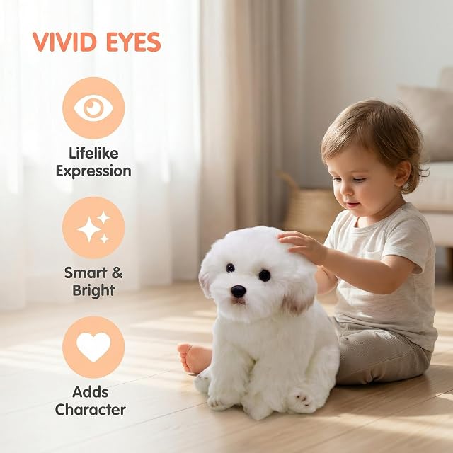 Foto 7 de 8 de lilizzhoumax maltés Perro Peluche 38cm/15”, maltés Perro Lindas muñecas de Relleno de roedores