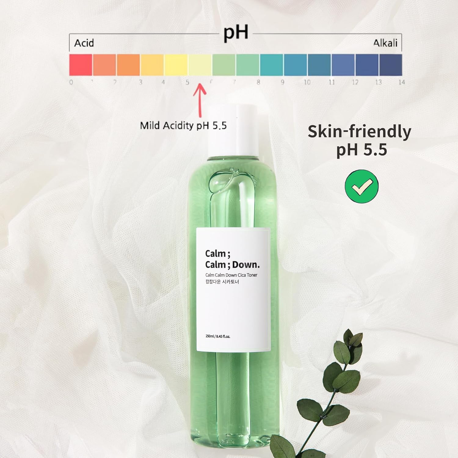 Calm Calm Down CICA Ampoule Toner – Daily Hydrating & Soothing Toner for Sensitive, Acne-Prone Skin with Centella & Madecassoside | Korean Skincare 8.45 fl.oz - Image 5