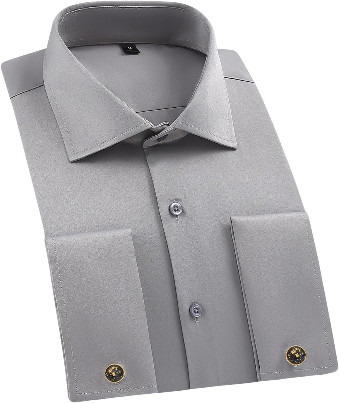 Men's Dress Shirts Elegant French Cuff Long Sleeve Regular Fit Formal Tuxedo Cufflinks Shirt Party Wedding Outfits