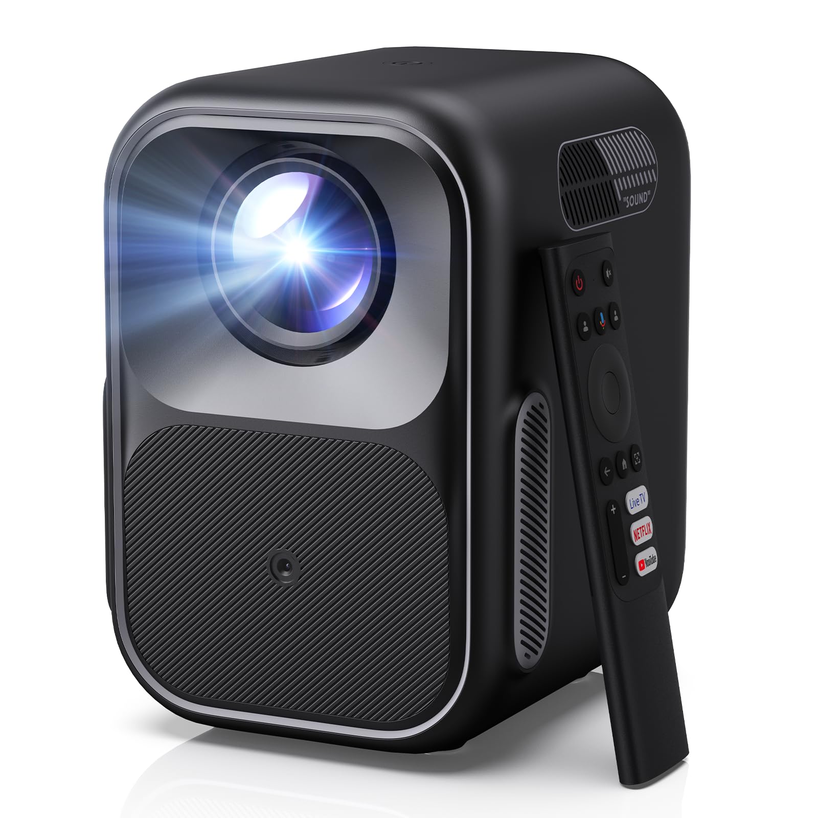 WEMAX Mini Proiettore con Google TV e Netflix Certificato, Nativo 1080P Full HD, 300 ISO Lumen, Autofocus e Keystone Automatico, HDR10, Dolby Audio, WiFi Bluetooth Smart Beamer per Home Cinema, Gaming