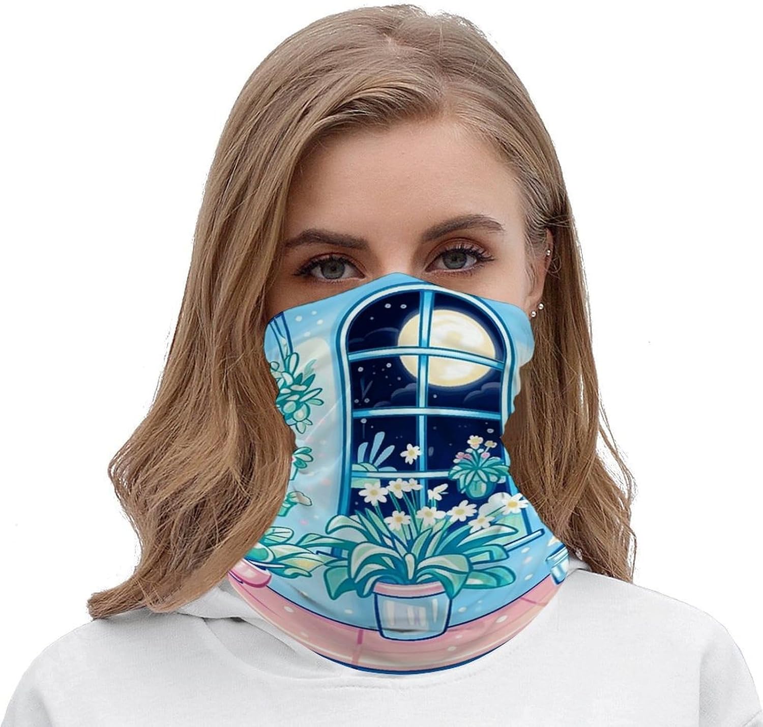 Summer Face Mask UV Protection Neck Gaiter Aesthetic Botanical image 5