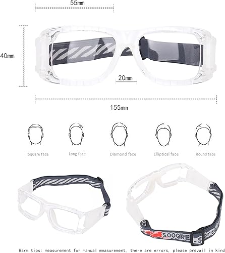 Miniatura 2 de SooGree Gafas deportivas de baloncesto para hombres y mujeres, gafas de seguridad, gafas de deporte, antivaho y choque de colisión
