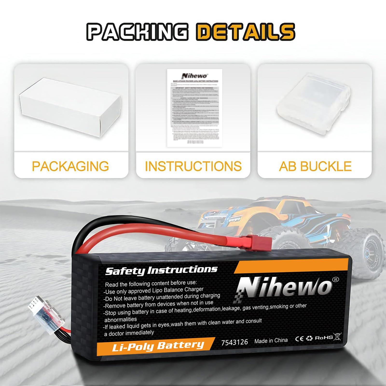 3S Lipo Batteria 3300mAh 80C Batterie Lipo 11,1v RC Hardcase con Connectore Deans T Spina compatibile con Losi 1/8 1/10 RC Auto Camion Veicolo Elicottero Aereo Barca (2 pezzi)