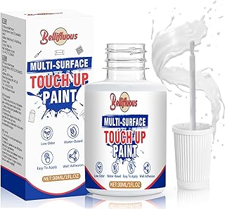 Bellifluous Peinture Blanche Mur et Plafond, Peinture Blanche, 1 Paquet Peinture Carrelage Salle de Bain pour de Cuisine, Portes et Meubles, Peinture Murale Intérieur pour Rayures, Taches et Marques