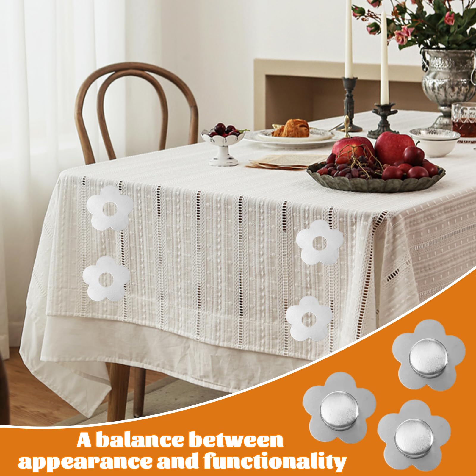 8 Imanes Para Mantel En Forma De Flor, Acero Inoxidable, Súper Resistentes Al Viento, Ideales Para Picnic, Jardín Y Fiestas Al Aire Libre