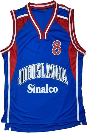 Peja Stojakovic 8 Yugoslavia Basketball Jersey Blue Sleeveless Sport Retro