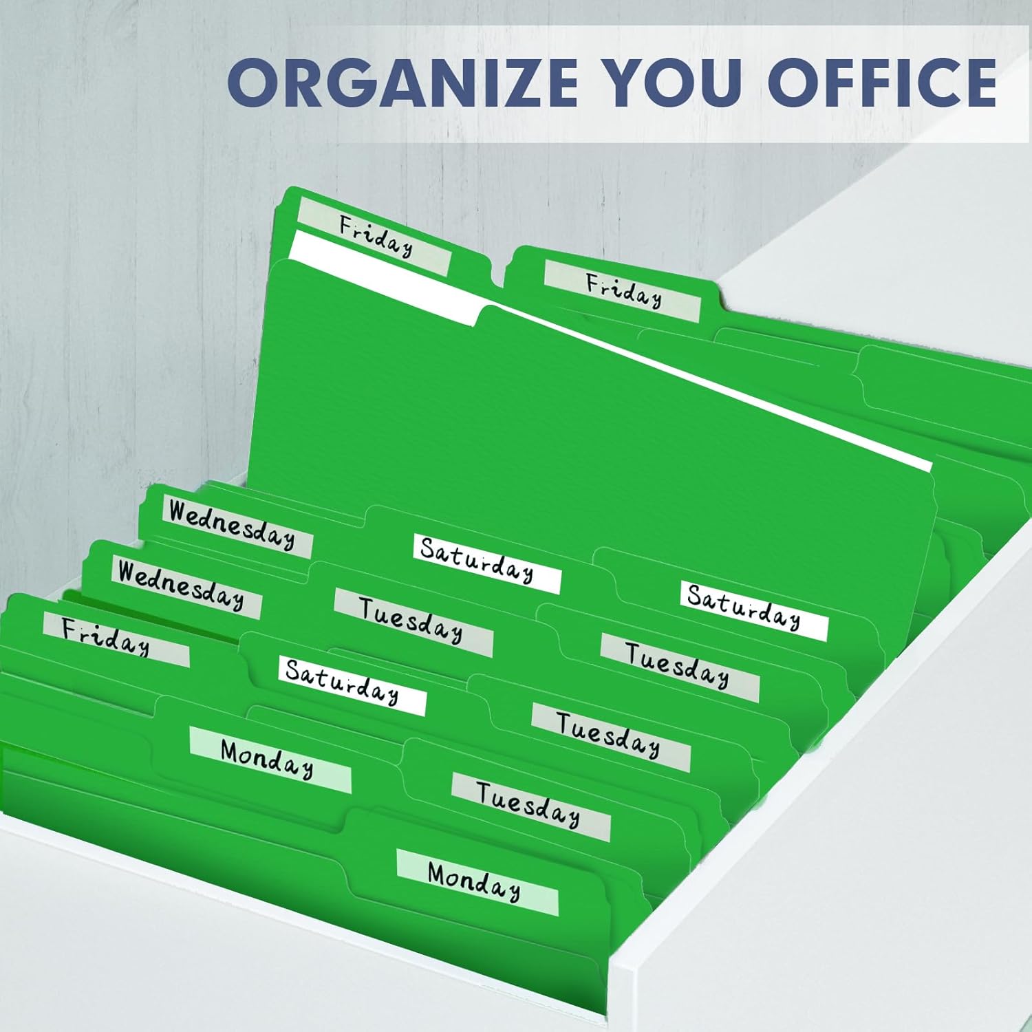 File Folder, PANDRI 120 Pack File Folder, 1/3 Cut Tab, Letter Size, Filing Folder for Office School Business, Green
