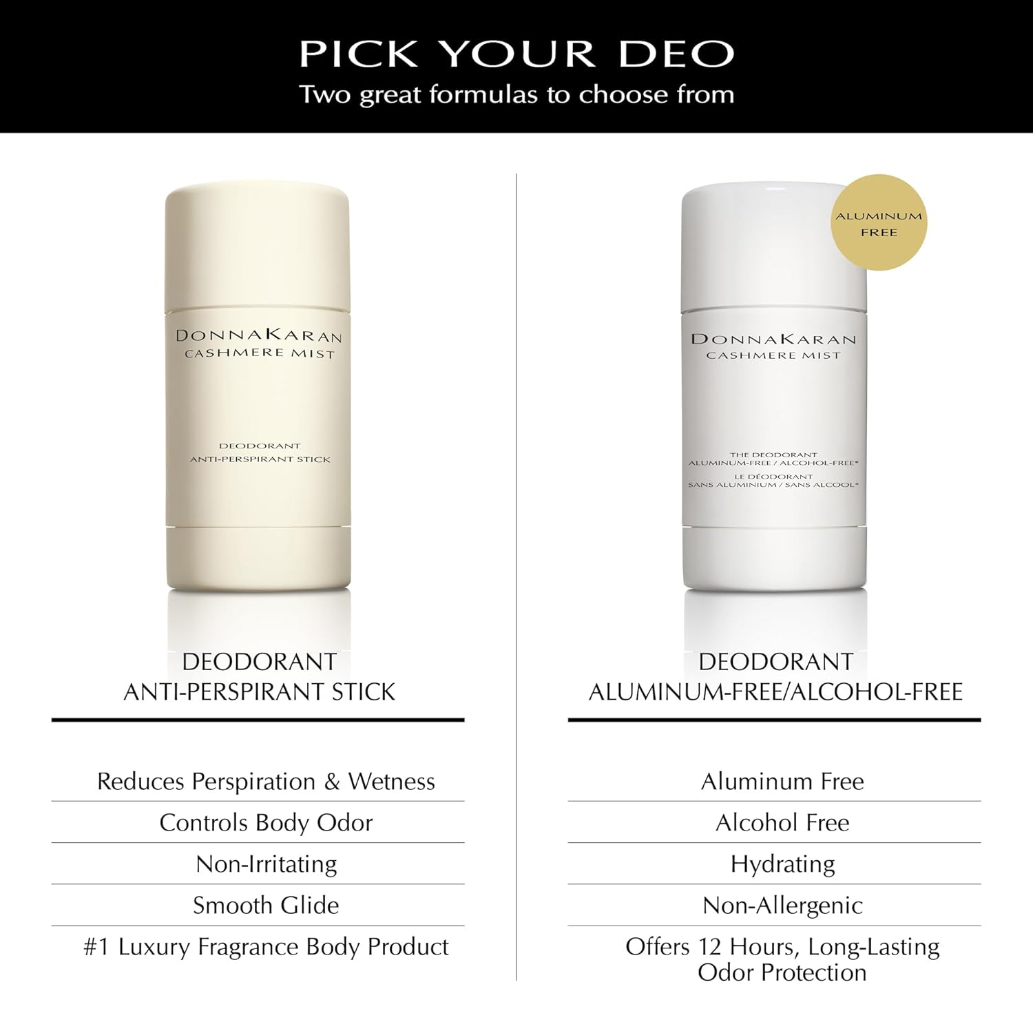 Donna Karan Cashmere Mist Deodorant Stick Duo - Anti-Perspirant & Aluminum Free, 2-Pack of 1.7 Oz. - Image 2