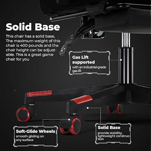 Miniatura 5 de EXRACING Silla ergonómica para videojuegos, silla de computadora con reposapiés y soporte lumbar, silla de oficina de cuero con respaldo alto