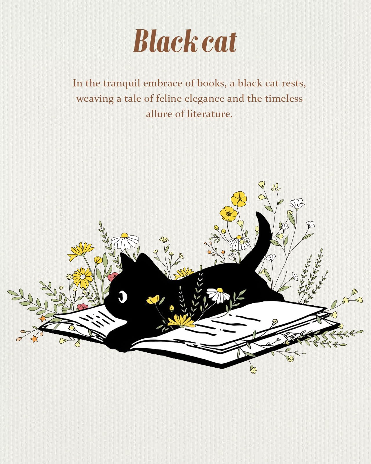 Miss Adola Aesthetic Canvas Tote Bag - Pouch Bag for Women Girls Cotton Cloth Tote Bag with External & Inner Pocket for Shopping, Gym, Work, Travel, Vacation, BlackCat