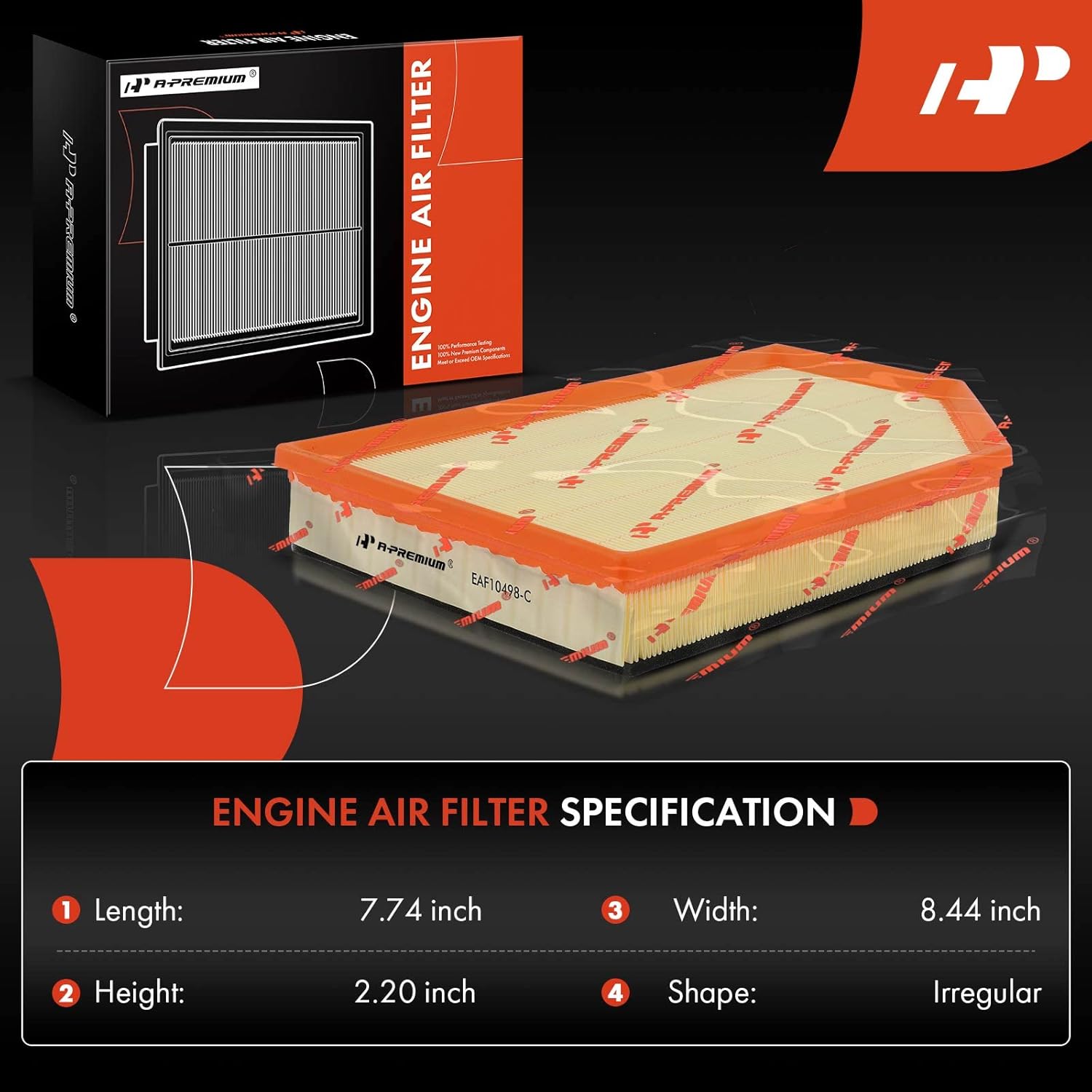 A-Premium 2-PC Engine Air Filter Compatible with Volvo S60, S60 Cross Country, S80, V60, V60 Cross Country, XC60, XC70, 2015-2018, 2.0L 4.4L, Replace# 30748212