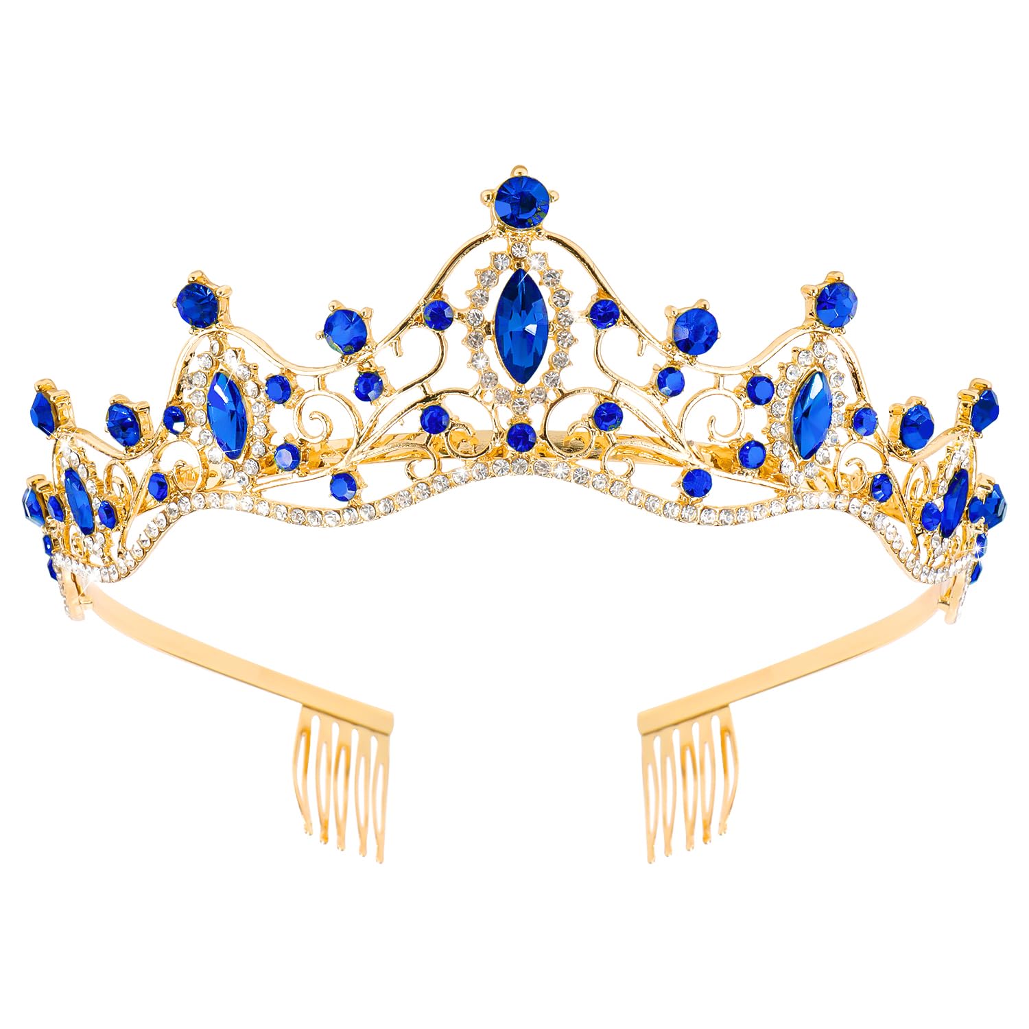 DidderClassic Crystal Tiaras and Crowns for Women and Girls Queen Crown Princess Tiara Wedding Birthday Prom Headpiece