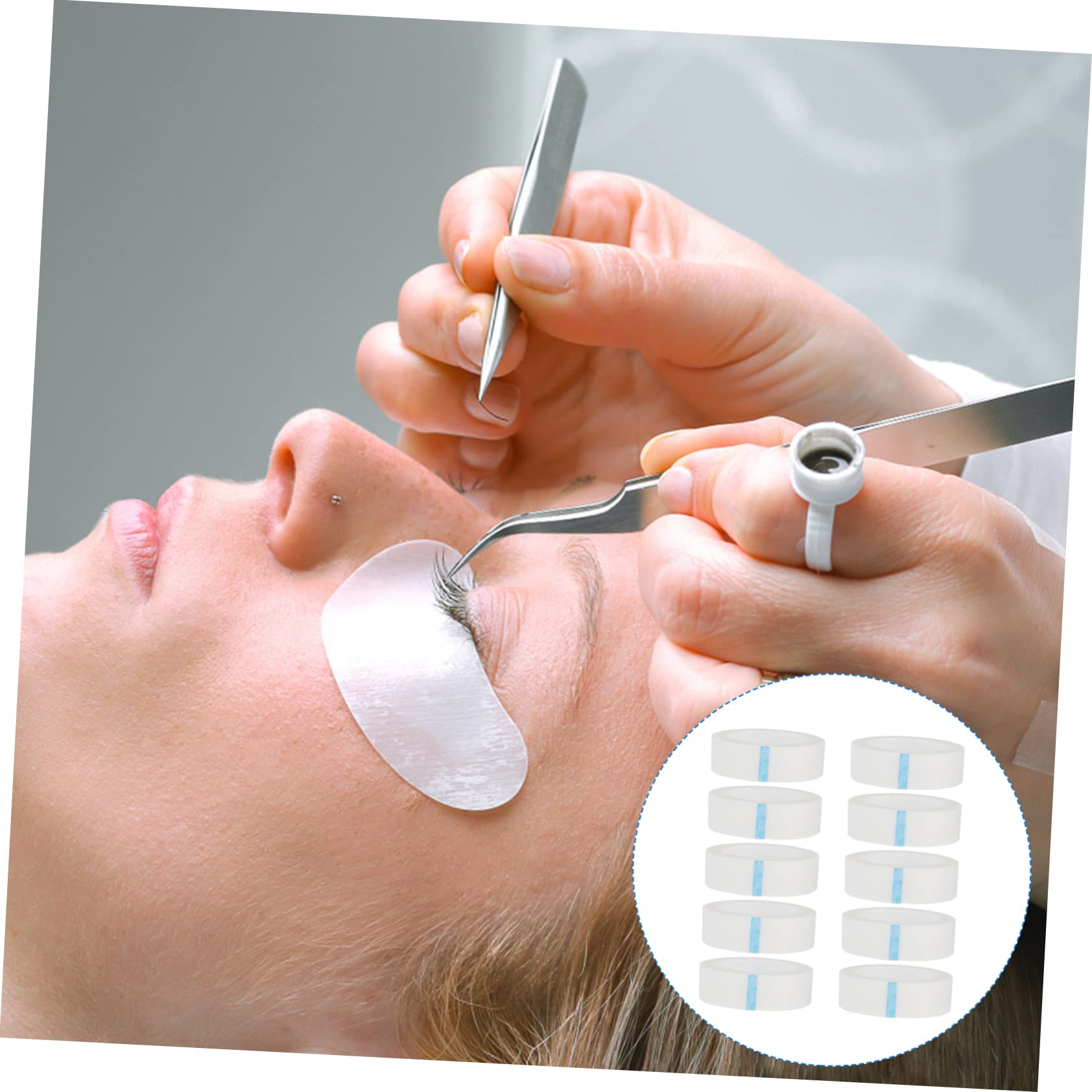 Mikinona 4sets Eyelash Extension Bonder Lash Tapes for Lash Extensions Safe Sticky Tapes Easy to Apply Beauty Salon Supplies 10pcs*4