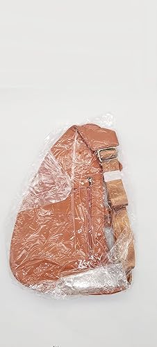 Miniatura 3 de Hebetag Mochila cruzada de cuero para hombres y mujeres, viajes, deportes al aire libre, #02amarillo marrón, Duradero, vintage