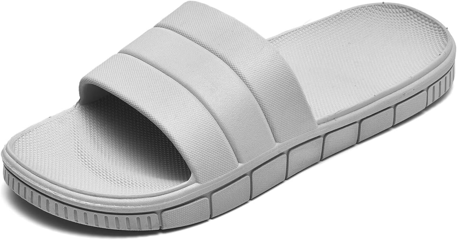 clootess Shower Slide Shoes for Men and Women Home Sandal Bath Slipper Indoor House Pool College Dorm Non-Slip