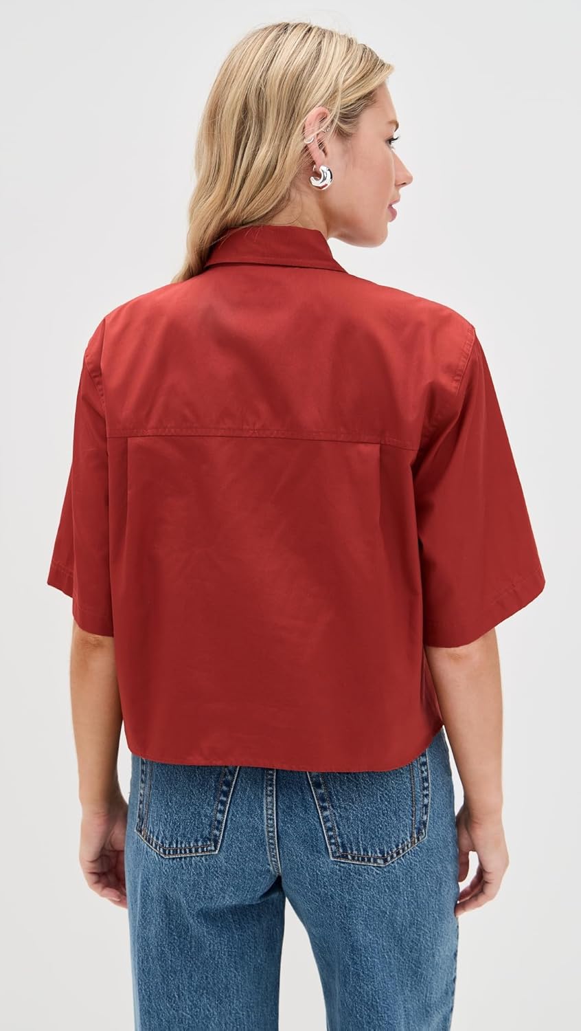 Vince Women's Short Sleeve Cropped Shirt - Image 4