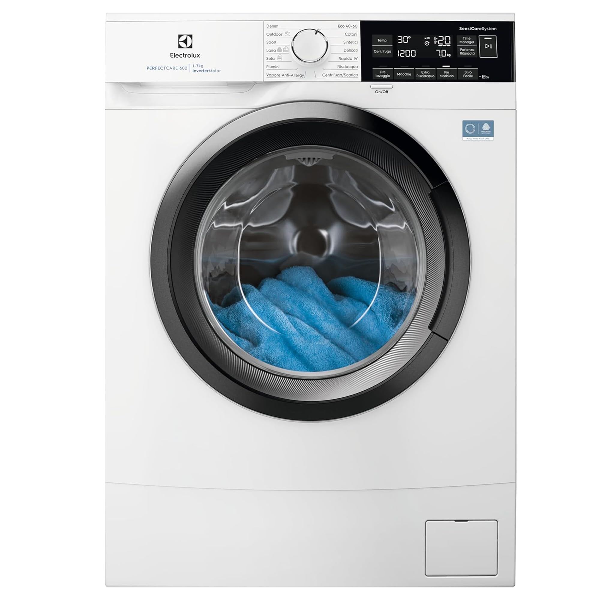 Electrolux EW6S327A Lavatrice Slim a Carica Frontale, Serie PerfectCare 600, 7 kg, Classe A, 1200 Giri, Tecnologia SensiCare, Steam Anti-Allergy, Bianco