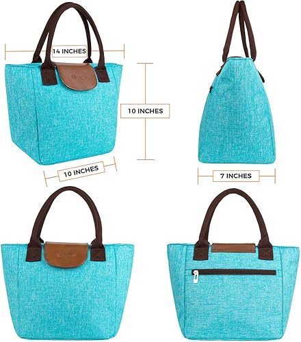 Miniatura 3 de Opux Bolsa de almuerzo con aislante térmico para mujer y niña, bolsa térmica para almuerzo bolsa lonchera hielera reutilizable suave para escuela,