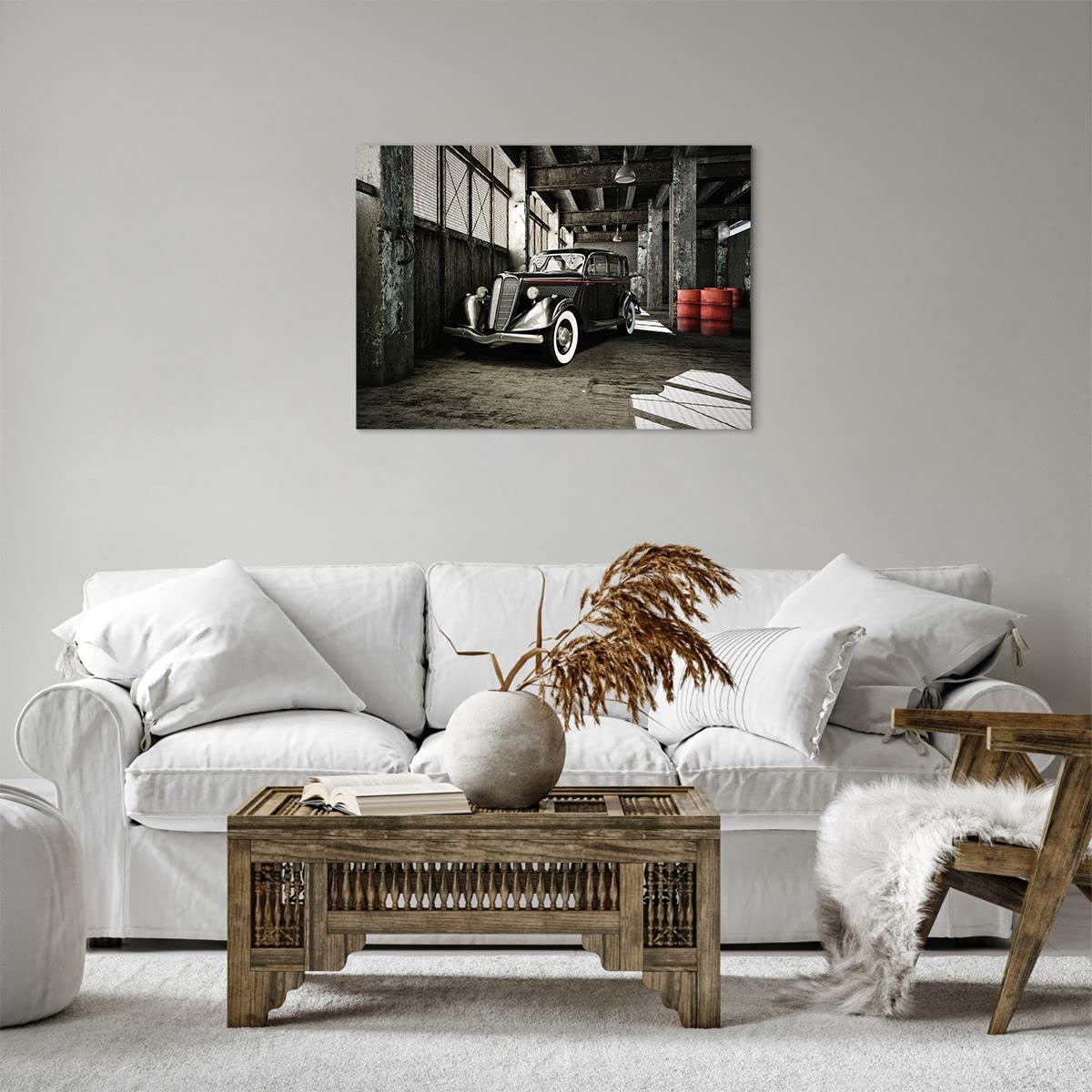 Moderne Impression sur Toile 100x70cm Image Tableau Decoration Murale Voiture retro Cuba La Havane Tableaux Decoratifs Muraux Chambre Horizontal Deco Cadre Décoration Salon Art Wall AA100x70-2461