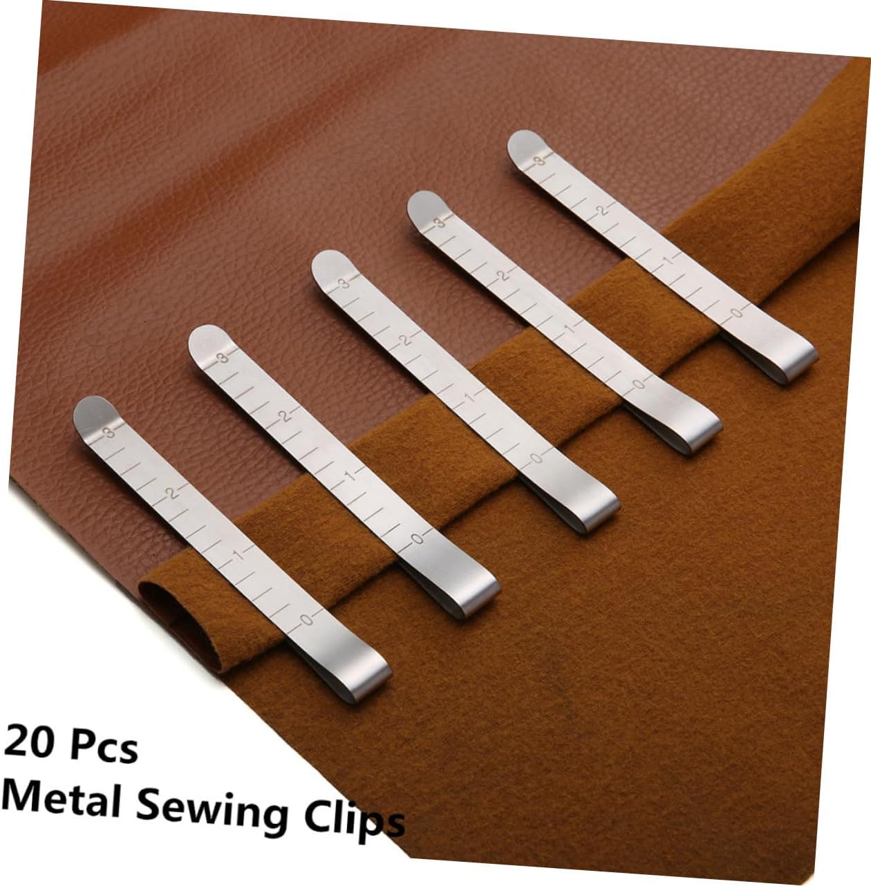 Housoutil 40pcs Quilting Clips for Quilting Fabric Metal Sewing Clips Measurement Ruler Pinning Marking Accessories