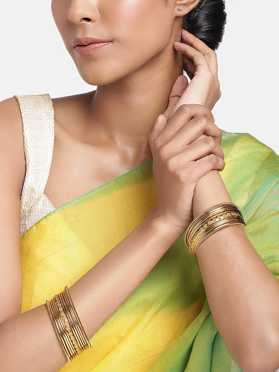 Aheli Stylish Indian Oxidized Bangle Set Ethnic Traditional Bollywood Fashion Wedding Wear Jewelry Gift for Women Gold