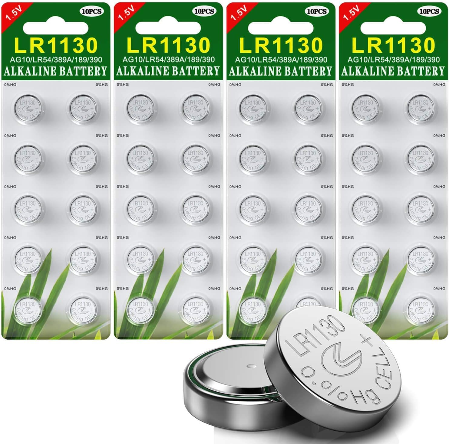 40 x AG10 LR1130 Alkaline Button Cell Battery 1.5V Mercury Free-image-16