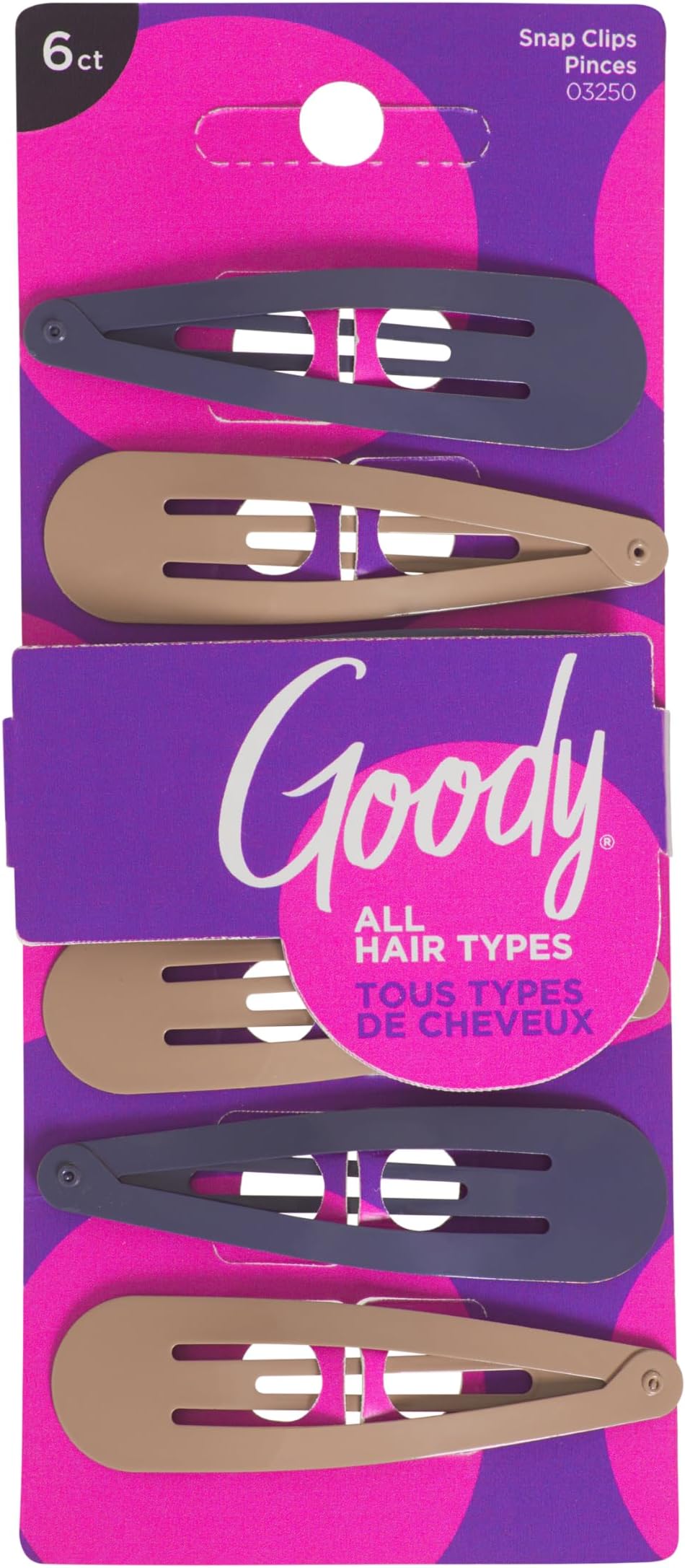 Goody 1940857 Classics Contour Clip, Medium, Sandswirl ' 6 Units