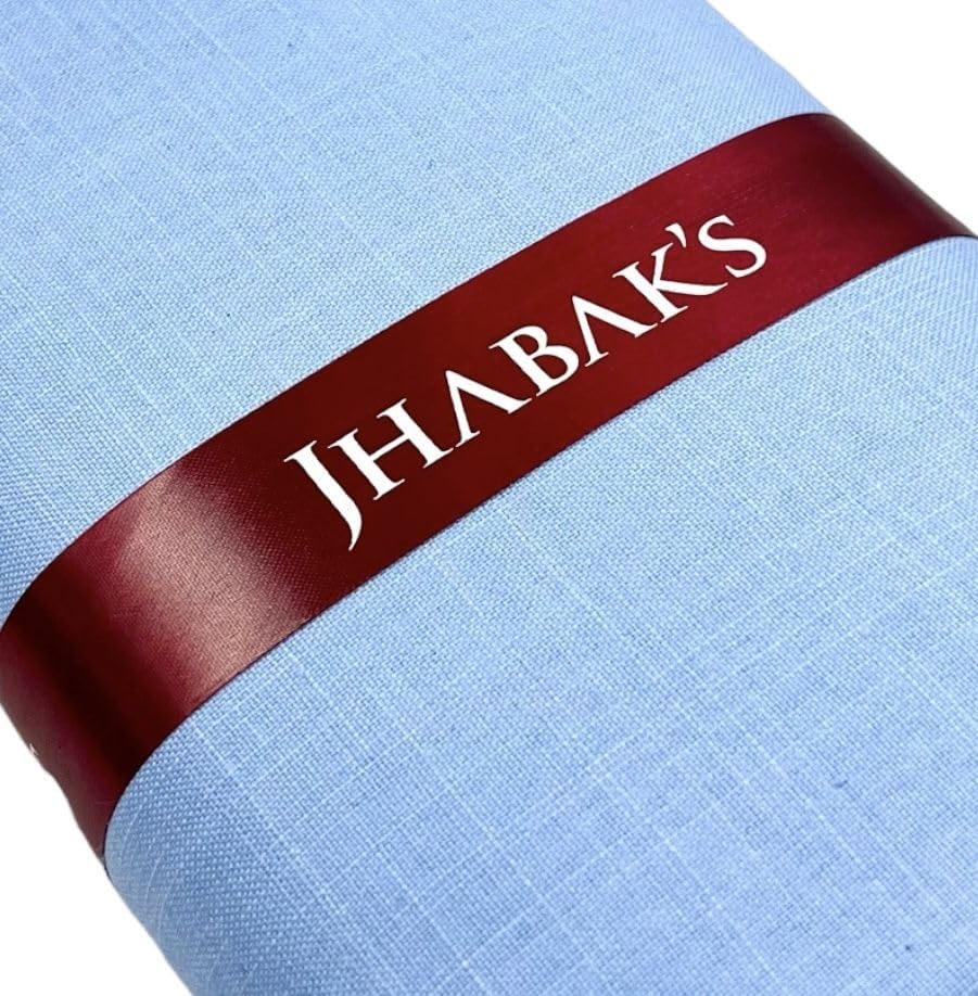 Image of JHABAK'S Unstitched Cotton Blend Solid Shirt & Trouser Fabric - 2.25 m Shirt Cloth - 1.20 m Pant Piece