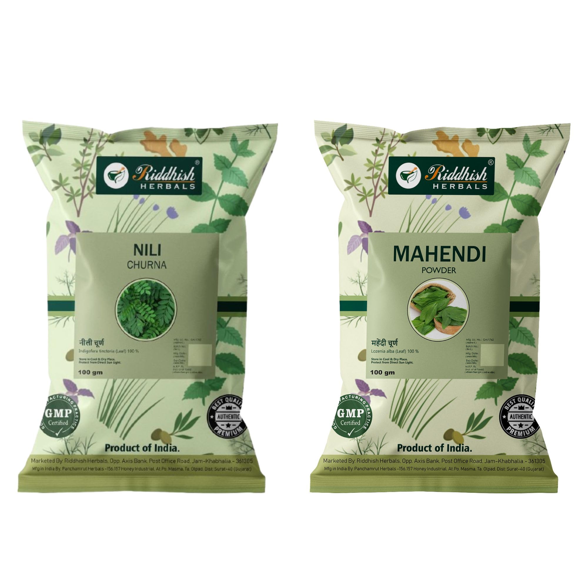 Riddhish Herbals Henna Powder & Indigo Powder Combo for Hair - 100% Natural Hair Colour Dye -Chemical-Free Hair Colour - Ayurvedic Herbal Hair Colour for Hair & Beard, (100 gm each)-picture-13