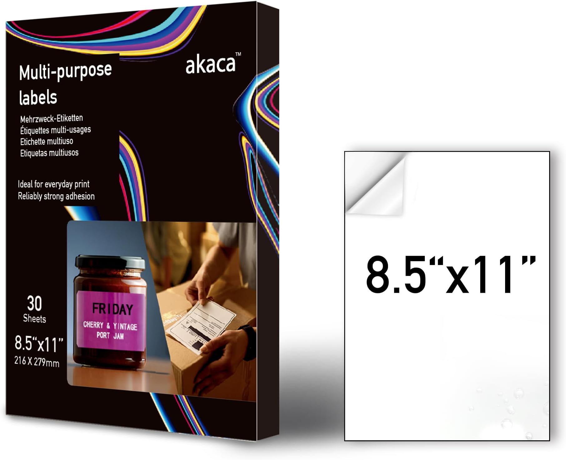 Amazon.com : akaca 8.5" x 11" Premium Self Adhesive Labels Matte, 30 ...