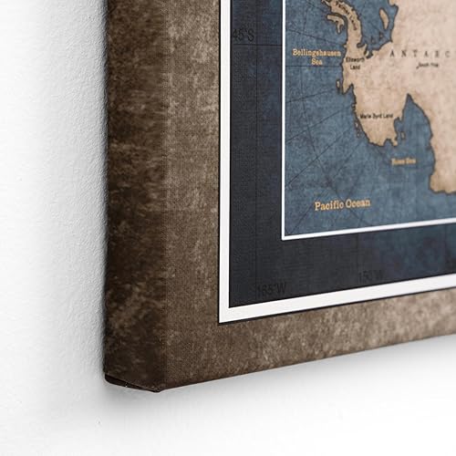 Miniatura 3 de Mapa Mundial de Lona con Tablero de Corcho para Alfileres - Letra Inglesa - Decoración de Pared Decorativa para Todas las Habitaciones - Cuadros de