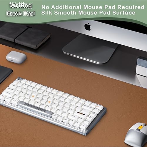 Miniatura 5 de Boutilon Protector de cuero para escritorio, alfombrilla de mouse antideslizante, alfombrilla de escritorio para laptop, alfombrilla para mouse de