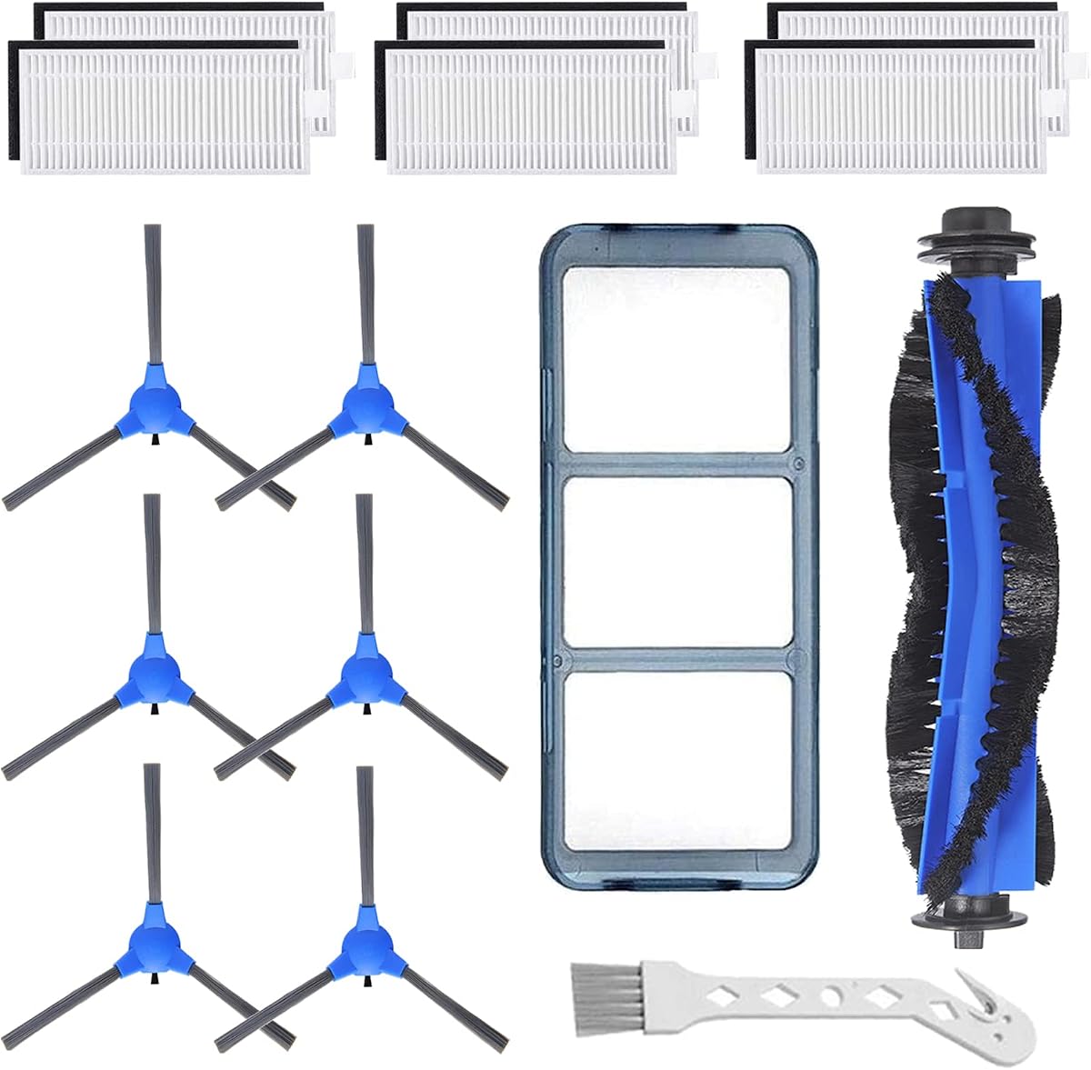 Replacement Parts kit for RoboVac 11S, RoboVac 30, RoboVac 30C, RoboVac 15C,RoboVac 12, RoboVac 35C, Robot Vacuum cleaner Accessory Kit,6 Filters,6 Side Brushes,1 Main Brush,1 Pre Filter