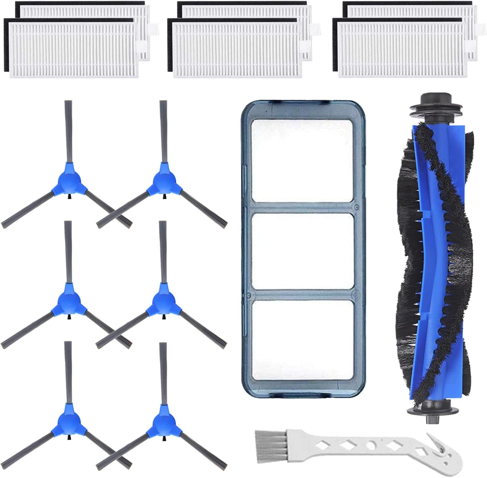 Eufy Replacement Parts Kit for RoboVac 11S, 30, 30C, 15C, 12, 35C - Robot Vacuum Cleaner Accessory Kit: 6 Filters, 6 Side Brushes, 1 Main Brush, 1 Pre-Filter
