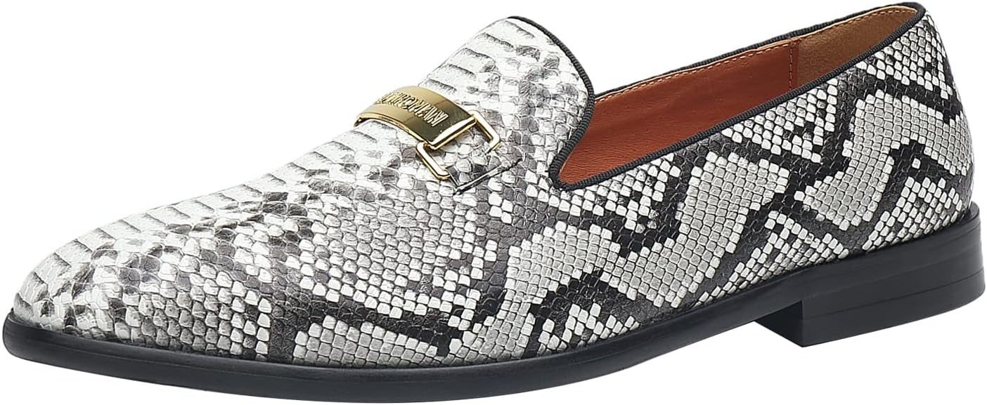 ELANROMAN Men's Dress Loafers Leather Lined Formal Shoes
