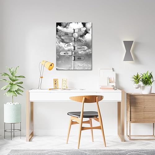 Miniatura 5 de iLOOKLiKE Letrero de calle personalizado de Crossroads con nombre, arte de pared personalizado con múltiples nombres y fecha de nacimiento, póster