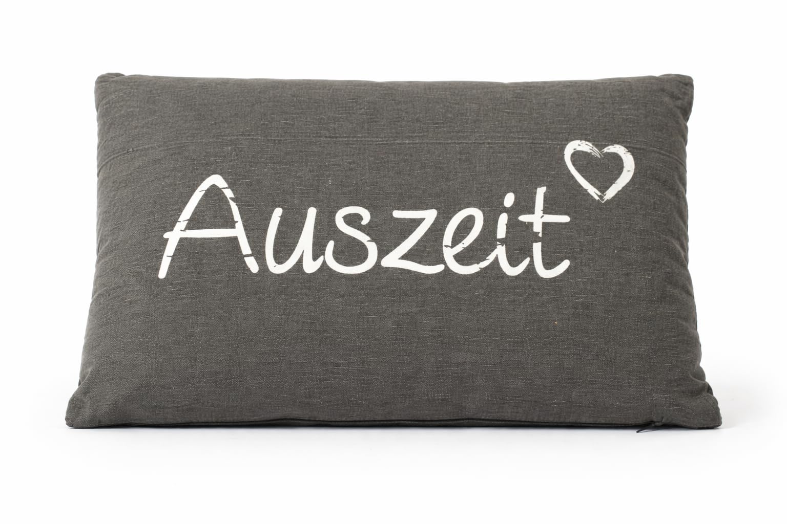 KAMACA AUSZEIT Kissen 30 cm x 50 cm Flauschig gefülltes Kissen mit Reißverschluss Bezug aus 100% Baumwolle EIN Hingucker und wertiges Geschenk (AUSZEIT GRAU)