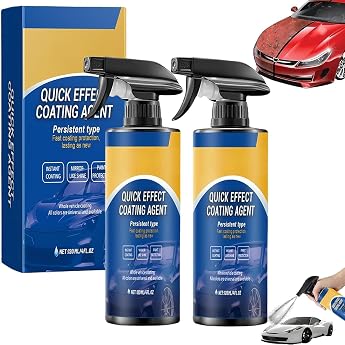 Quick Effect Coating Agent for Car 3-in-1 High Protection Car Coating Spray Quick Action Coating Nano Car Coating Agent Sprays Combines Repair Brighten and Protect 2 Pieces