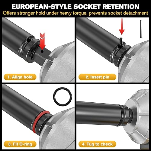 Miniatura 6 de 20V Cordless Impact Wrench for DeWalt Battery, 1500Nm (1106 Ft-Lbs) 1/2" Brushless Impact Gun, 3-Speed High Torque Power Tool for Tire Removal,
