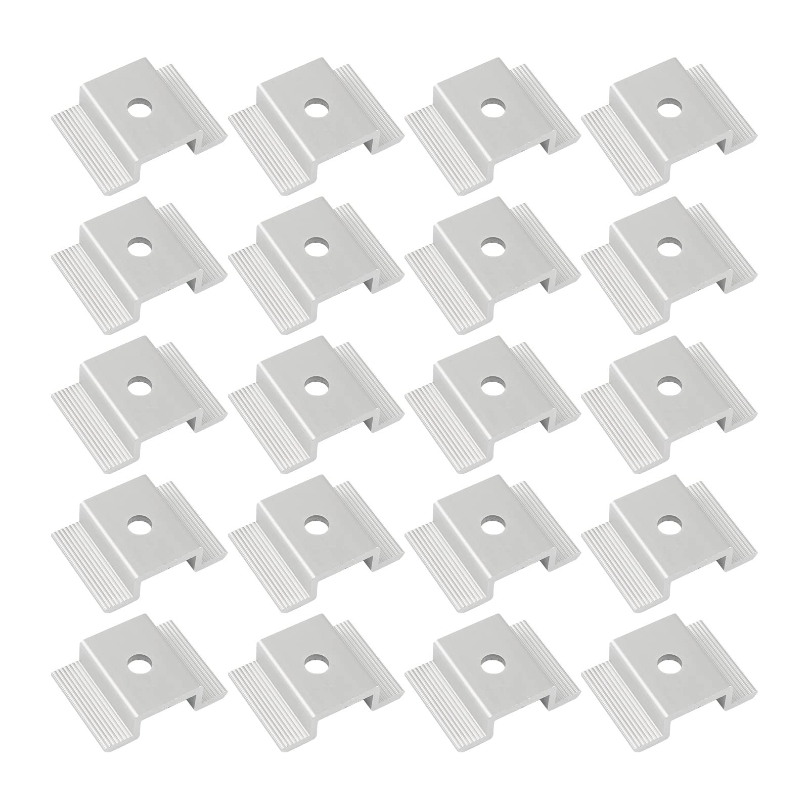 20/50 Pcs Adjustable Solar Panel Mounting Bracket Clamp Wide Photovoltaic Mid Clamps for Solar Panel Mounting Brackets End Clamp Roof Rack Replacement Wide Photovoltaic
